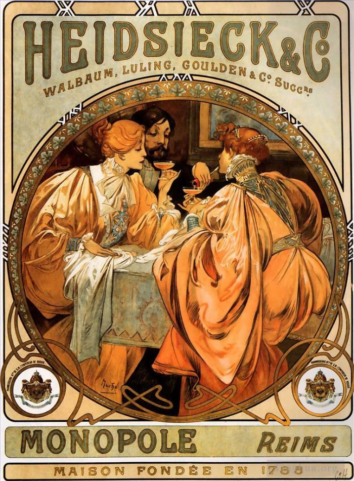 Alfons Maria Mucha Types de peintures - Heidsieck et Cie 1901
