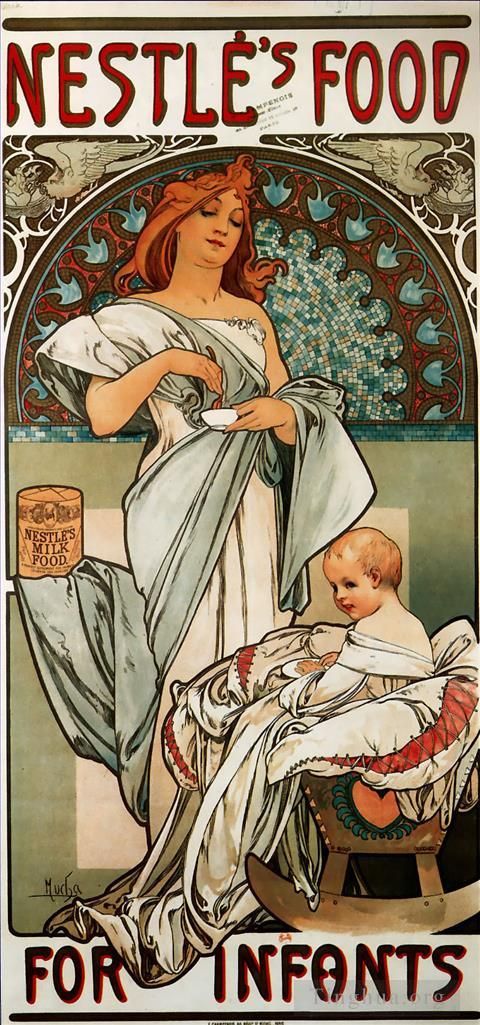 Alfons Maria Mucha Types de peintures - Nestles Nourriture pour nourrissons 1897