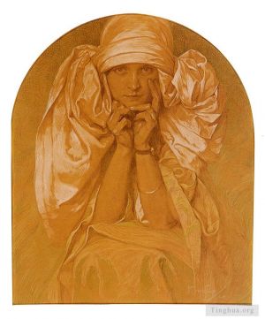 Alfons Maria Mucha œuvres - Portrait de la fille de l'artiste Jaroslava
