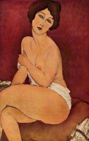 Amedeo Clemente Modigliani œuvres - NU ASSIS SUR UN DIVAN (LA BELLE ROMAINE)