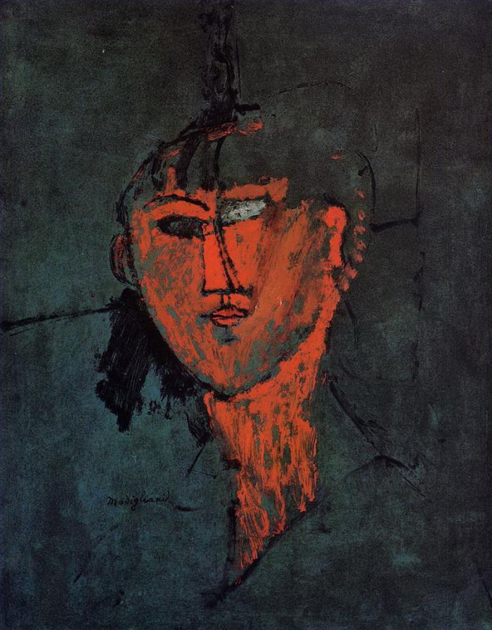Amedeo Clemente Modigliani Peinture à l'huile - une tête 1915