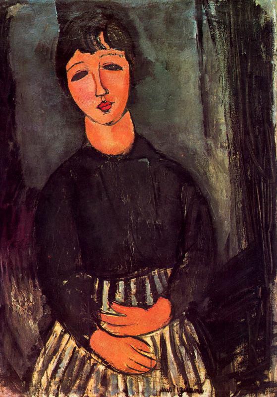 Amedeo Clemente Modigliani Peinture à l'huile - une jeune fille 1916