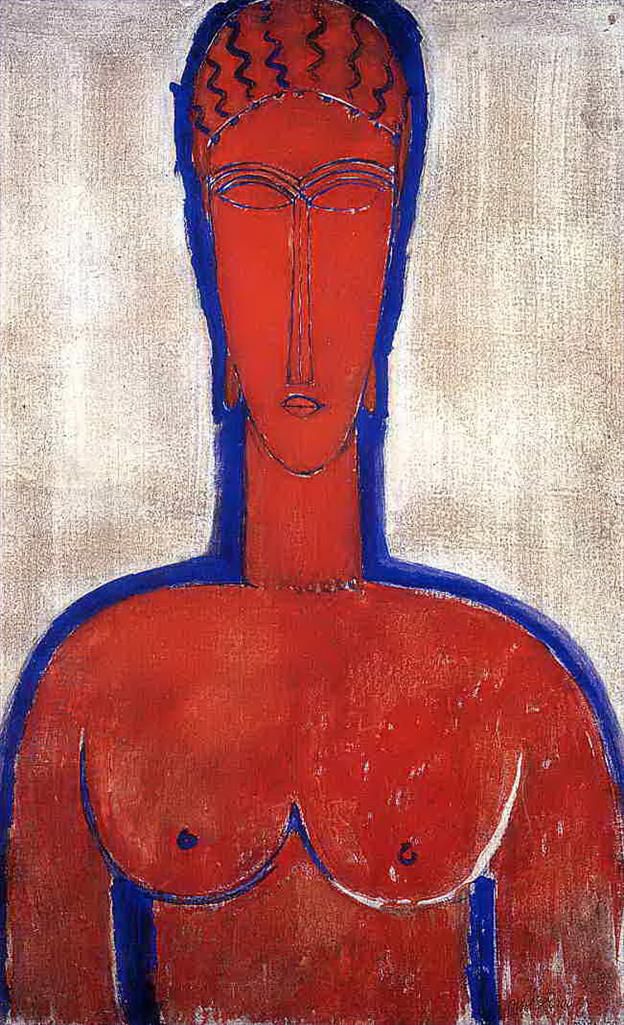 Amedeo Clemente Modigliani Peinture à l'huile - grand buste rouge Léopold II 1913
