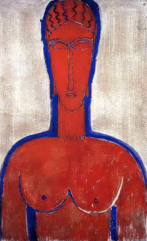 Amedeo Clemente Modigliani œuvres - grand buste rouge Léopold II 1913
