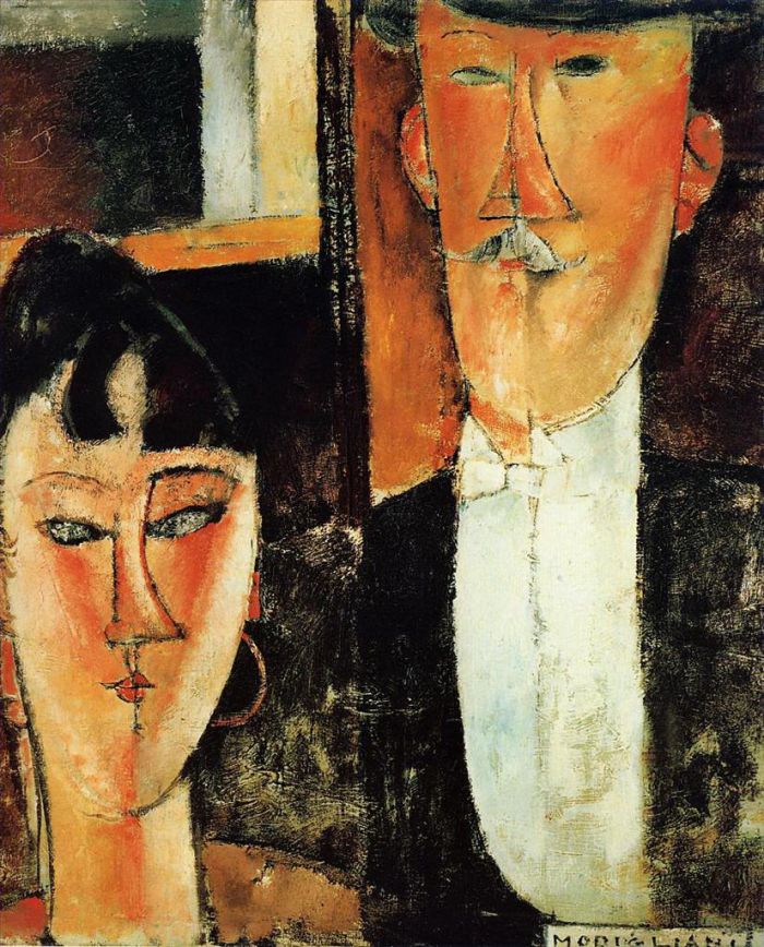 Amedeo Clemente Modigliani Peinture à l'huile - les mariés le couple