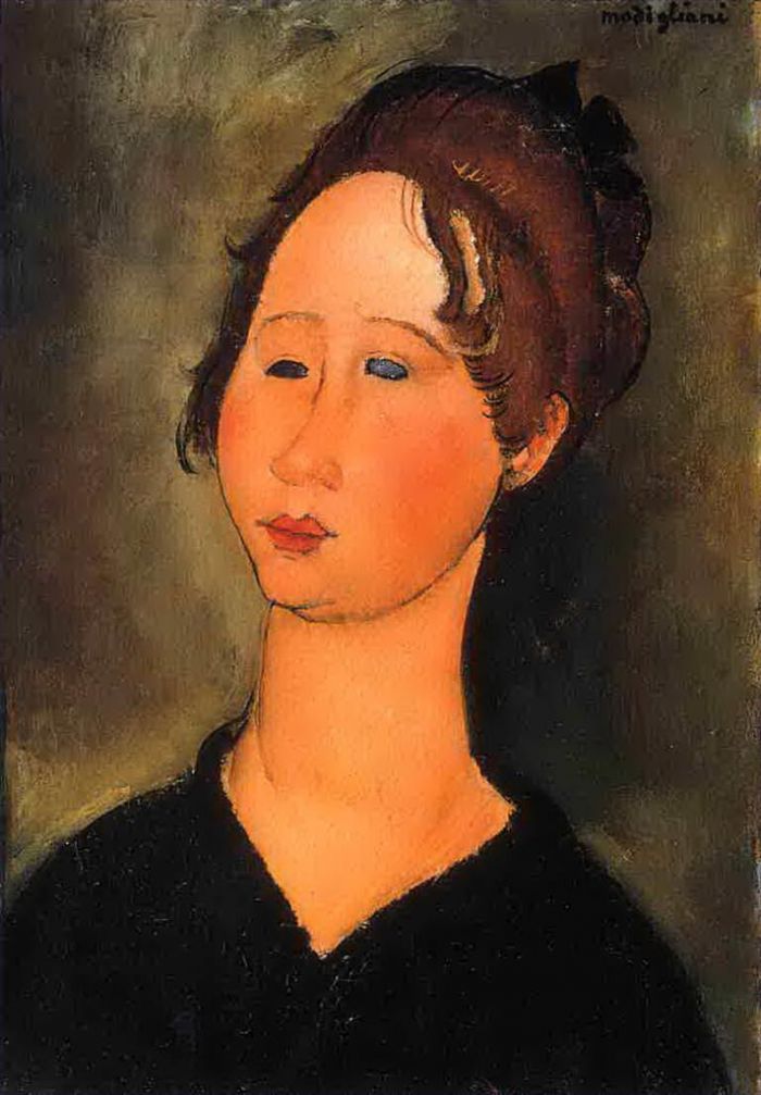 Amedeo Clemente Modigliani Peinture à l'huile - femme bourguignonne 1918
