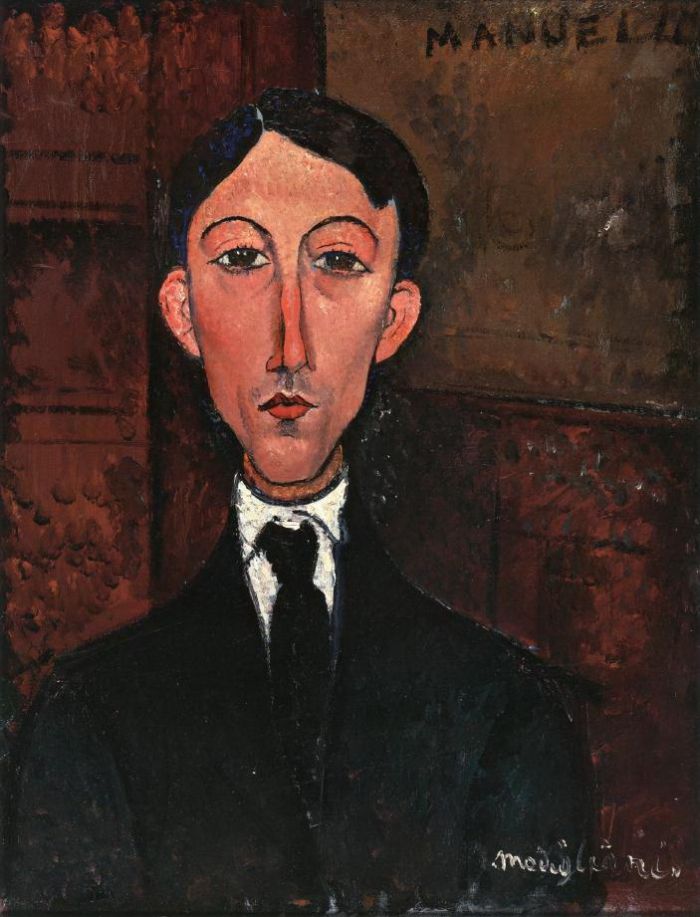 Amedeo Clemente Modigliani Peinture à l'huile - buste de Manuel Humbert