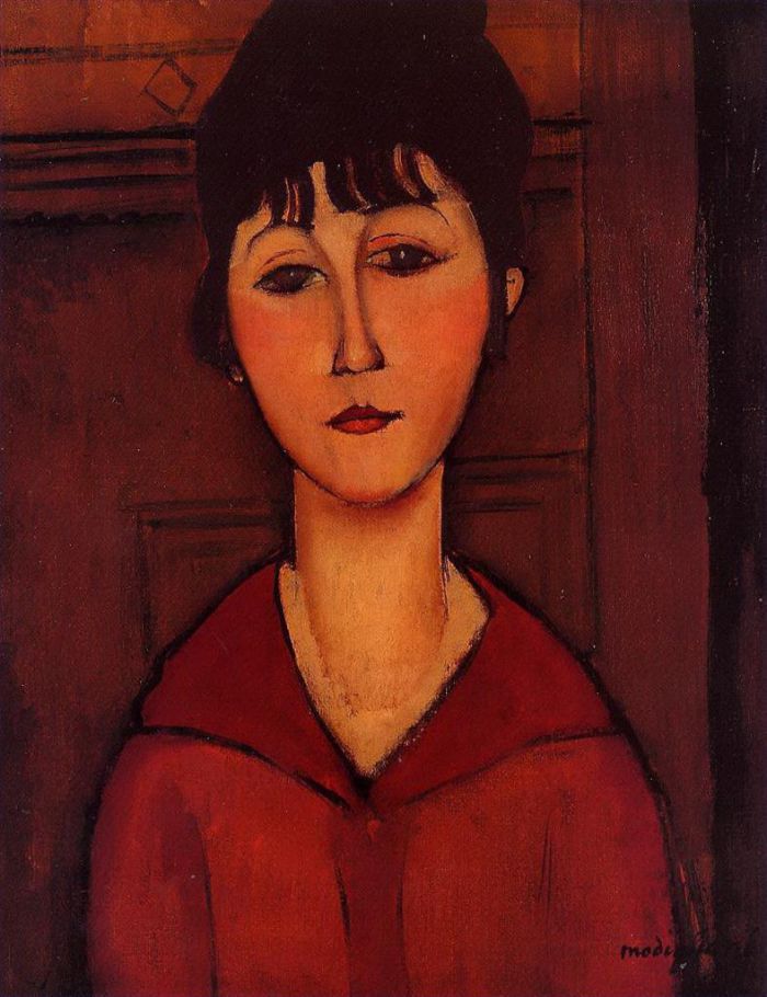 Amedeo Clemente Modigliani Peinture à l'huile - tête de jeune fille 1916