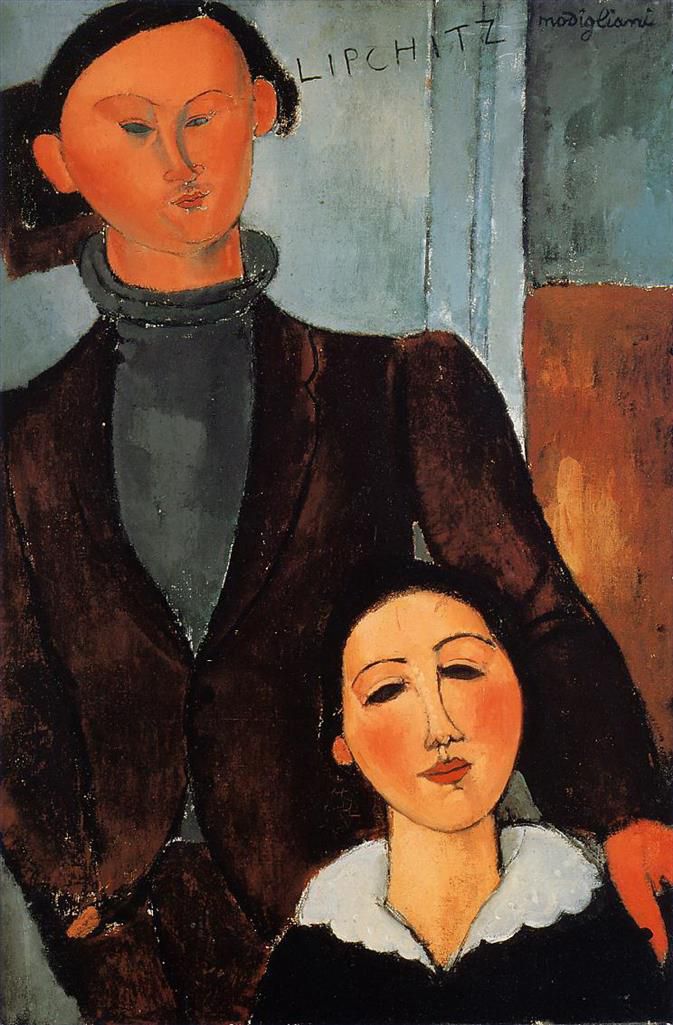 Amedeo Clemente Modigliani Peinture à l'huile - Jacques et Berthe Lipchitz 1917