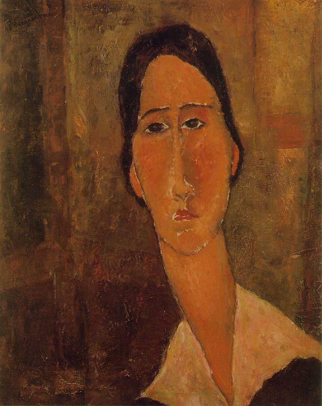 Amedeo Clemente Modigliani Peinture à l'huile - Jeanne Hébuterne au col blanc 1919