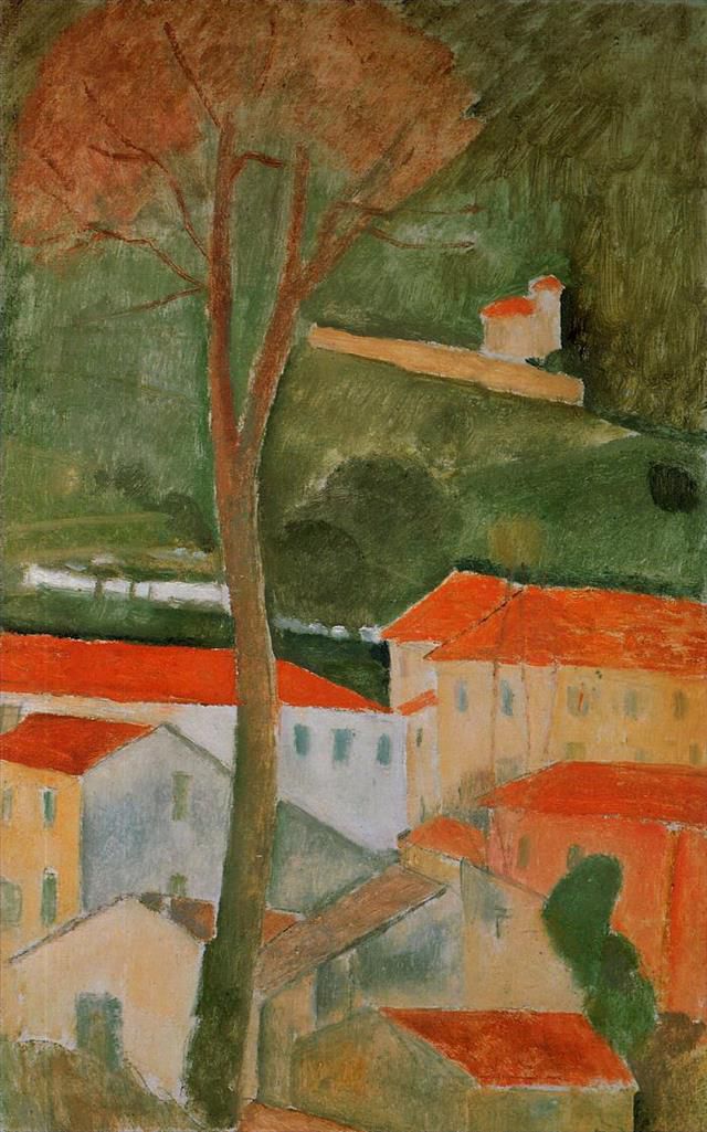 Amedeo Clemente Modigliani Peinture à l'huile - paysage