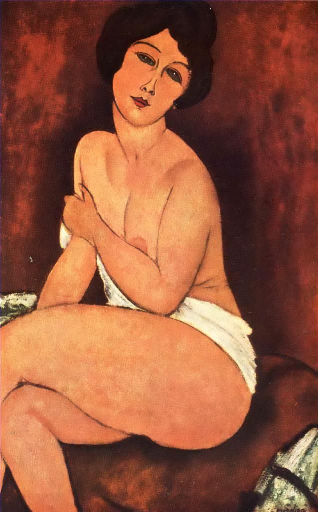 Amedeo Clemente Modigliani Peinture à l'huile - grand nu assis