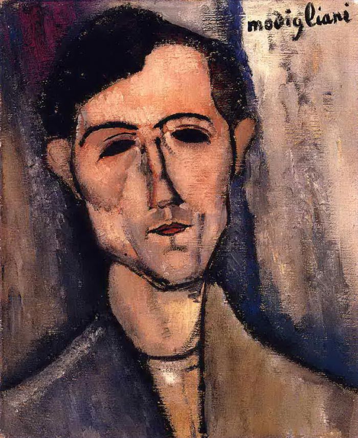 Amedeo Clemente Modigliani Peinture à l'huile - tête d'homme portrait d'un poète