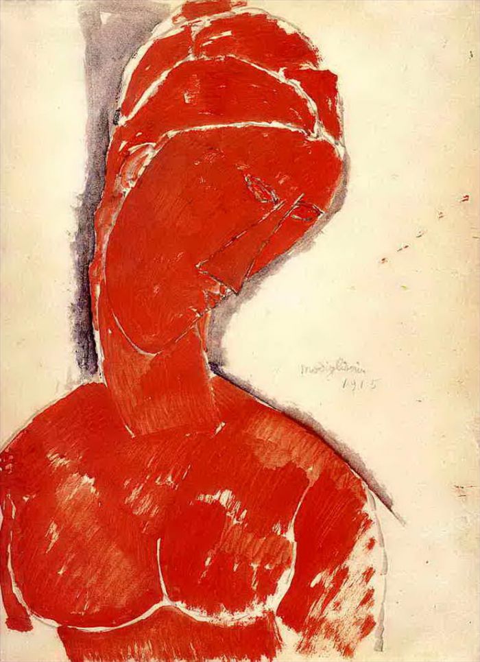 Amedeo Clemente Modigliani Peinture à l'huile - buste nu 1915