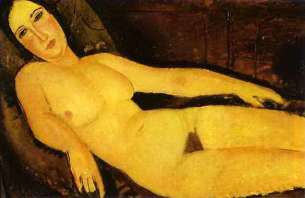 Amedeo Clemente Modigliani Peinture à l'huile - nu sur un canapé 1918