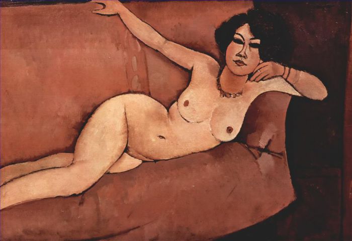 Amedeo Clemente Modigliani Peinture à l'huile - nu sur le canapé Almaisa 1916