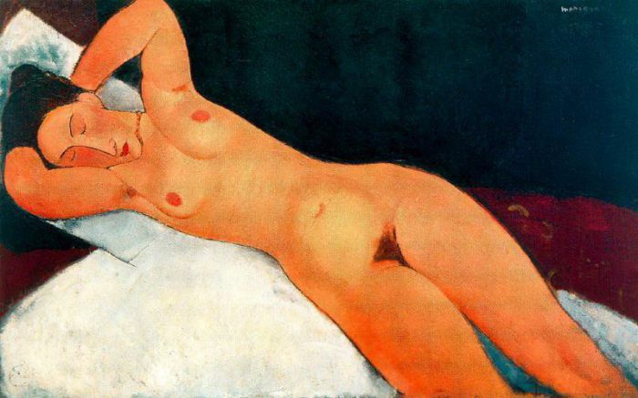 Amedeo Clemente Modigliani Peinture à l'huile - nu avec collier 1917