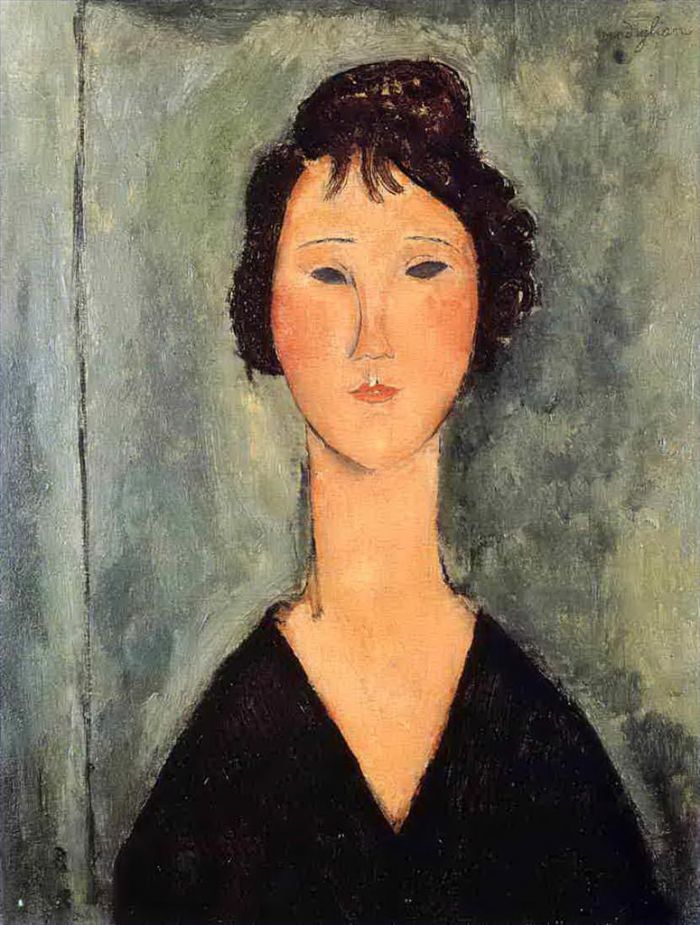 Amedeo Clemente Modigliani Peinture à l'huile - portrait de femme 1919