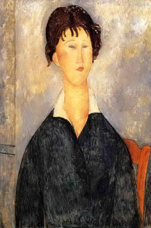 Amedeo Clemente Modigliani œuvres - portrait de femme au col blanc 1919