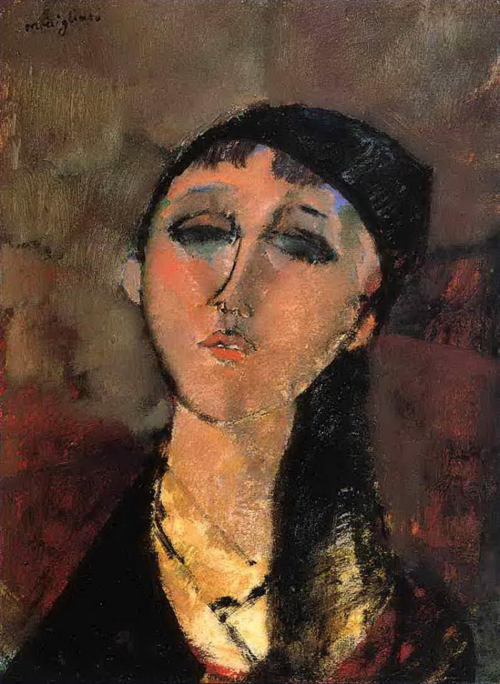 Amedeo Clemente Modigliani Peinture à l'huile - portrait d'une jeune fille Louise 1915