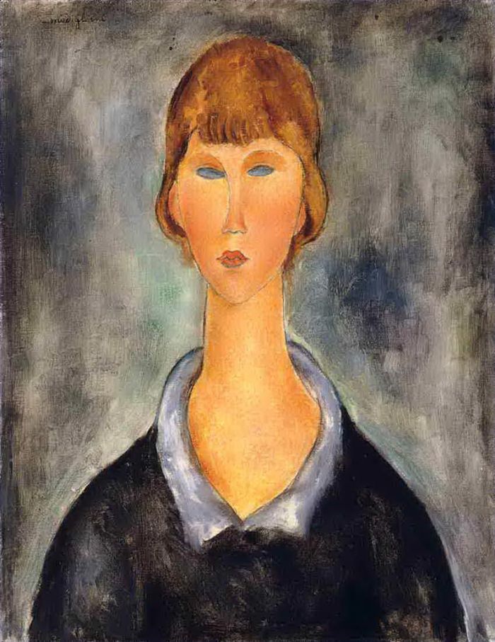 Amedeo Clemente Modigliani Peinture à l'huile - portrait d'une jeune femme 1919