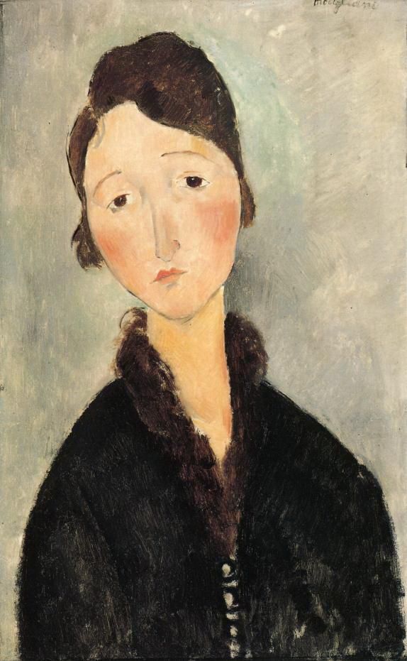 Amedeo Clemente Modigliani Peinture à l'huile - portrait d'une jeune femme 1