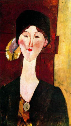 Amedeo Clemente Modigliani œuvres - portrait de Béatrice Hastings devant une porte 1915