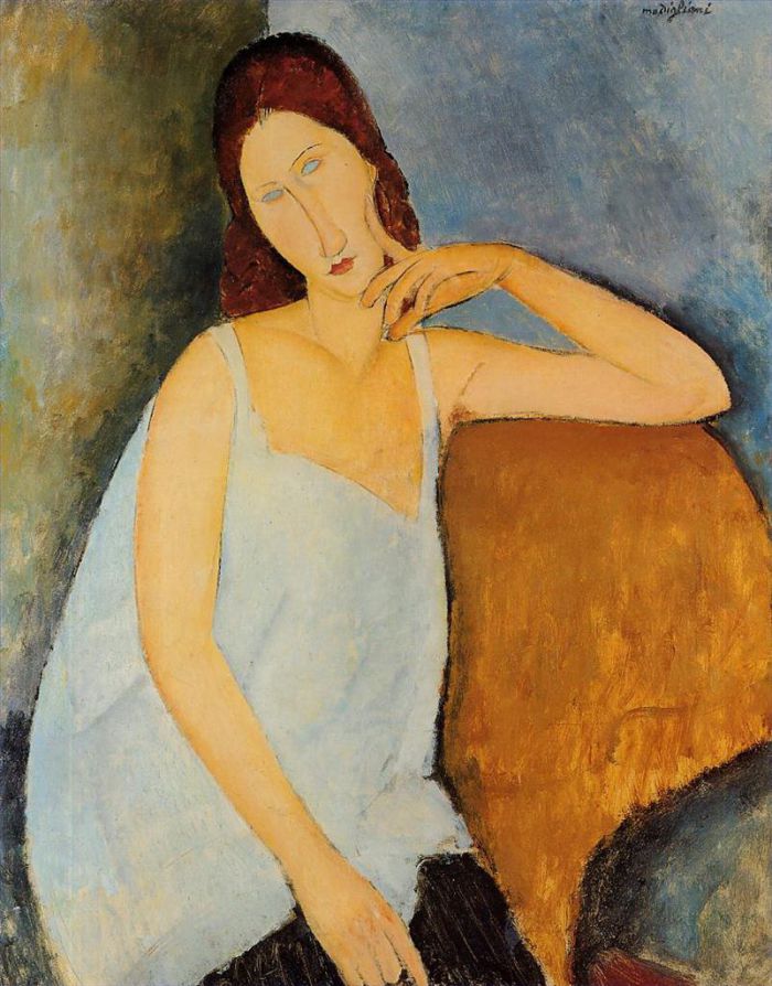 Amedeo Clemente Modigliani Peinture à l'huile - portrait de Jeanne Hébuterne 1918 1