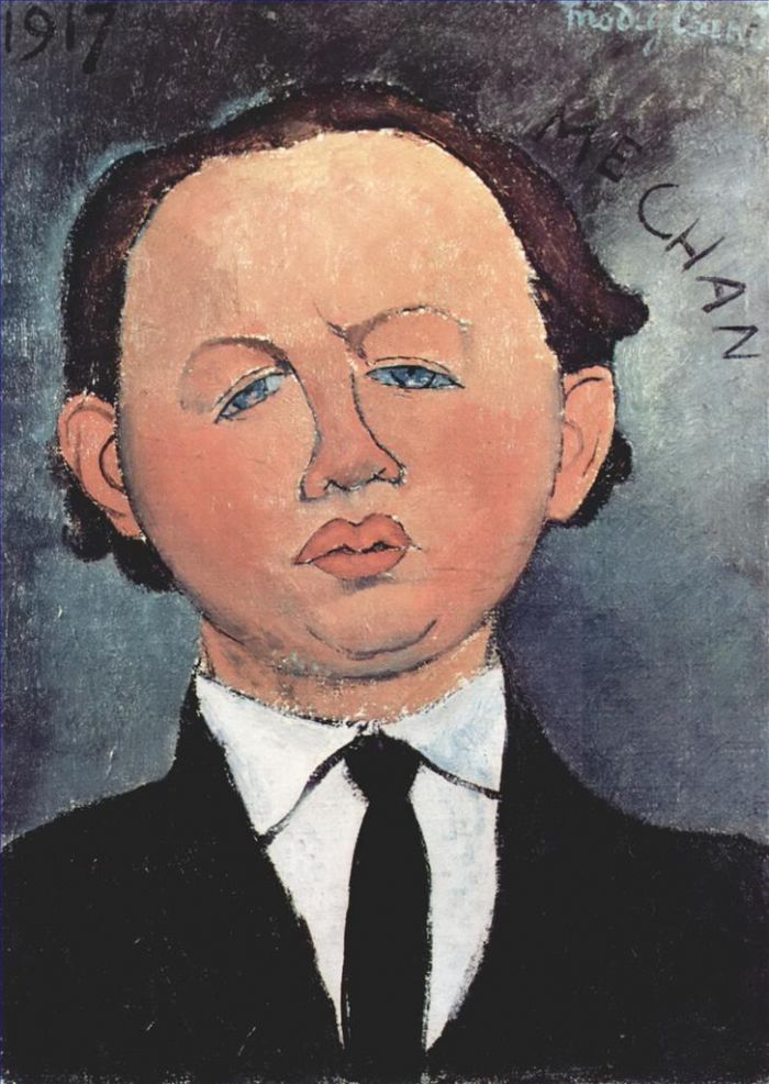Amedeo Clemente Modigliani Peinture à l'huile - portrait de la mécanique 1917