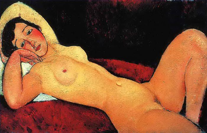 Amedeo Clemente Modigliani Peinture à l'huile - Nu allongé 1917