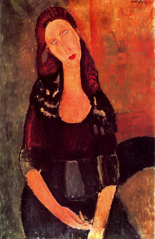 Amedeo Clemente Modigliani Peinture à l'huile - Jeanne Hébuterne assise 1918