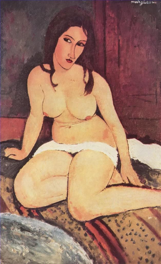 Amedeo Clemente Modigliani Peinture à l'huile - assis nu 1917 2