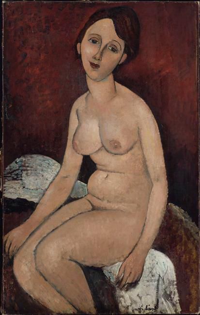 Amedeo Clemente Modigliani Peinture à l'huile - assis nu