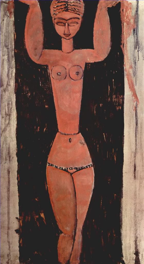 Amedeo Clemente Modigliani Peinture à l'huile - cariatide debout 1913
