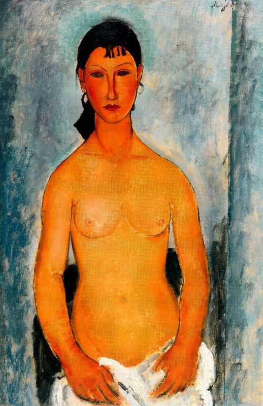 Amedeo Clemente Modigliani Peinture à l'huile - Elvira nue debout 1918