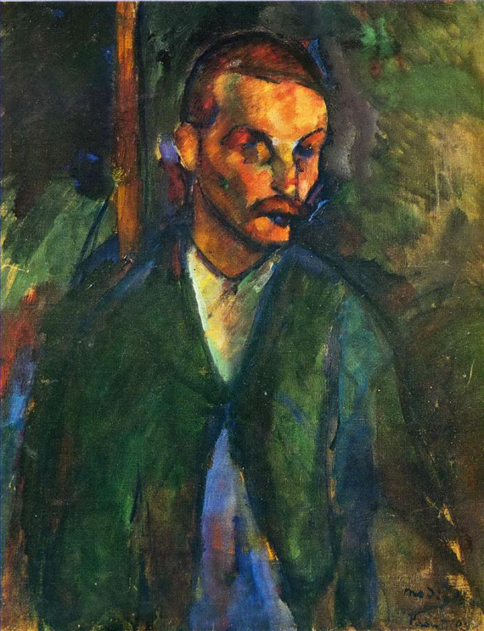 Amedeo Clemente Modigliani Peinture à l'huile - le mendiant de Livorne 1909