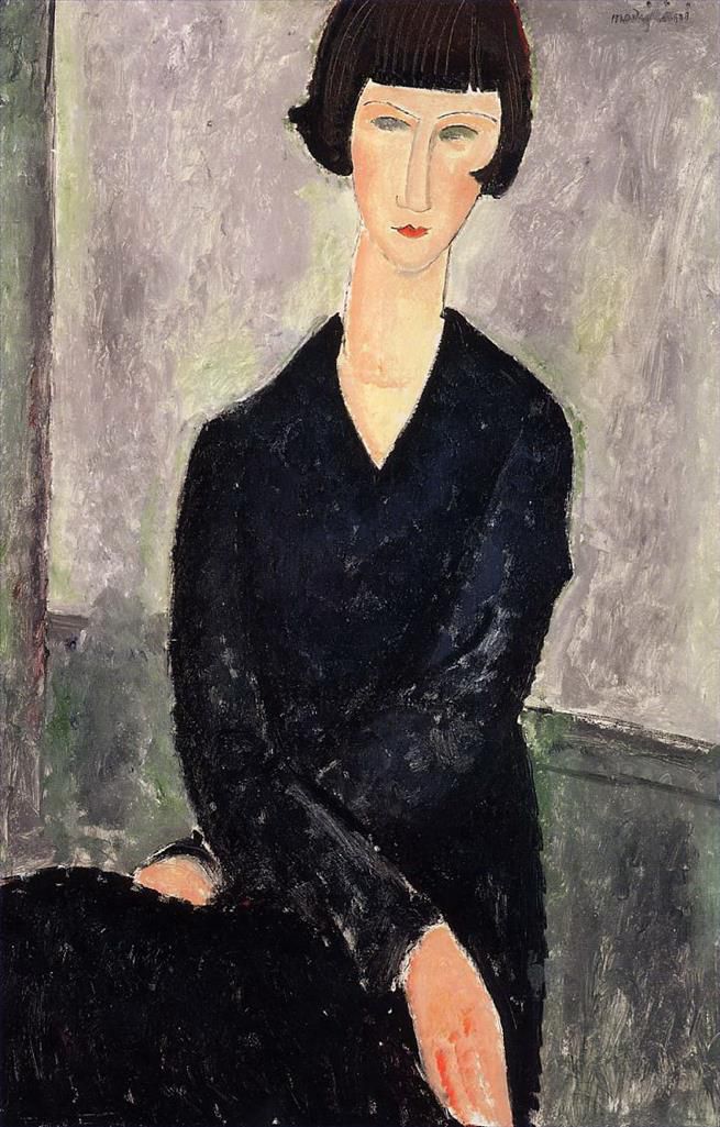 Amedeo Clemente Modigliani Peinture à l'huile - la robe noire 1918