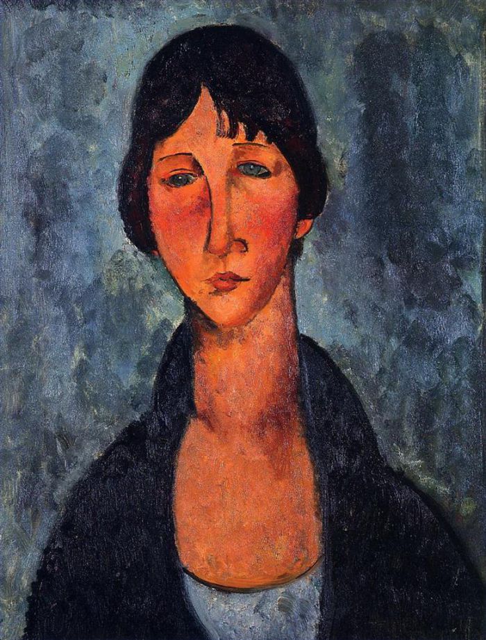 Amedeo Clemente Modigliani Peinture à l'huile - le chemisier bleu