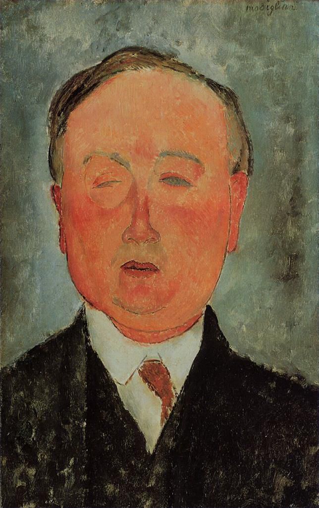Amedeo Clemente Modigliani Peinture à l'huile - l'homme au monocle