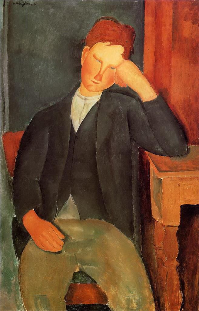 Amedeo Clemente Modigliani Peinture à l'huile - le jeune apprenti