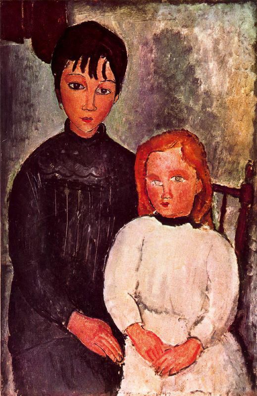 Amedeo Clemente Modigliani Peinture à l'huile - deux filles 1918