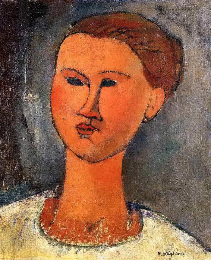 Amedeo Clemente Modigliani Peinture à l'huile - tête de femme 1915