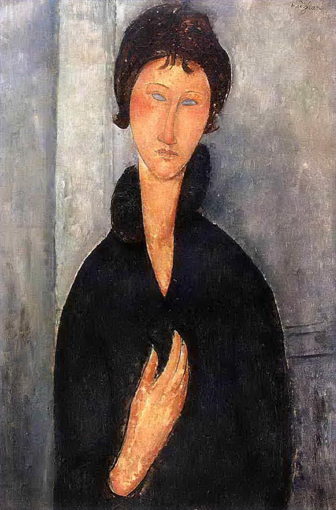 Amedeo Clemente Modigliani Peinture à l'huile - femme aux yeux bleus 1918