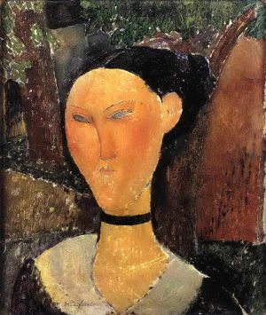 Amedeo Clemente Modigliani œuvres - femme avec ruban de velours la bordure noire 1915