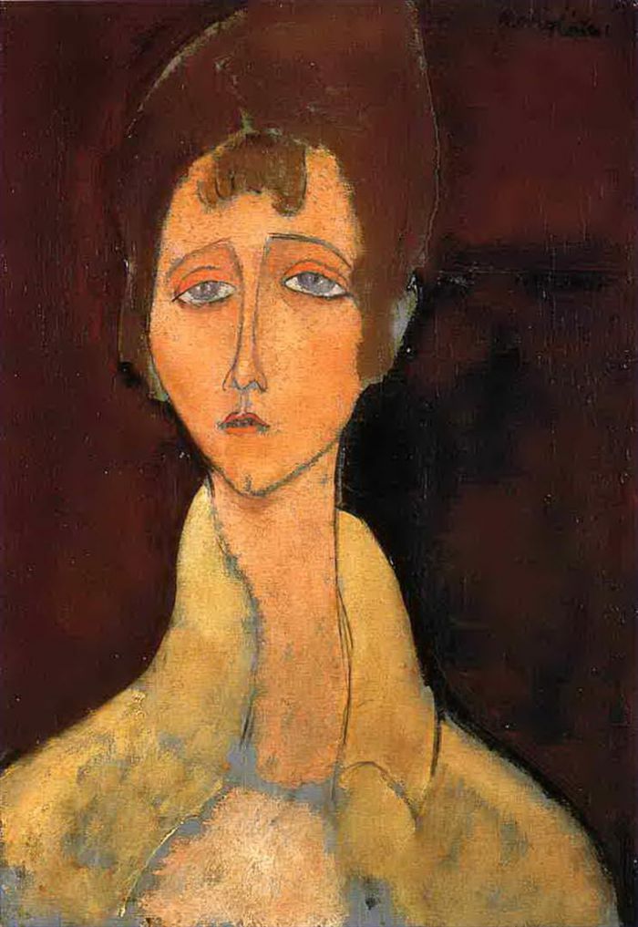 Amedeo Clemente Modigliani Peinture à l'huile - femme en blouse blanche 1917