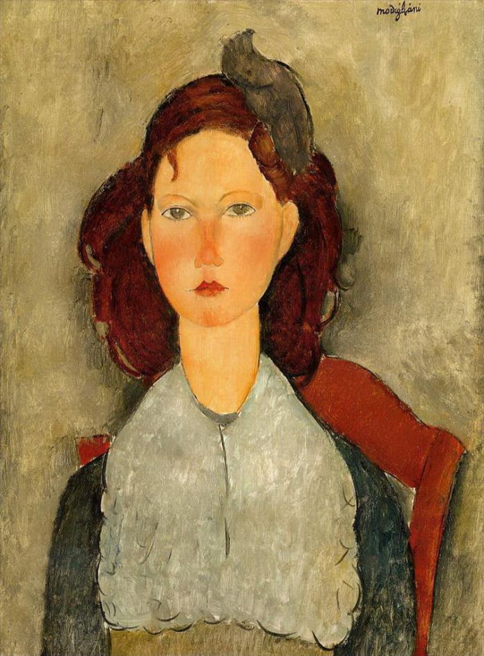 Amedeo Clemente Modigliani Peinture à l'huile - jeune fille assise 1918