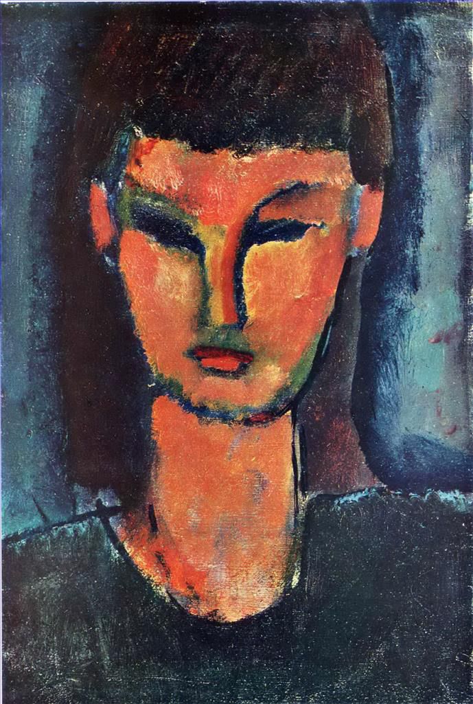 Amedeo Clemente Modigliani Peinture à l'huile - jeune femme 1910