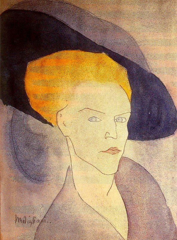 Amedeo Clemente Modigliani Types de peintures - tête de femme au chapeau 1907