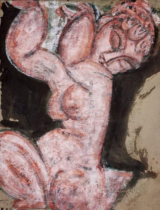 Amedeo Clemente Modigliani Types de peintures - rose cariatide audace 1913