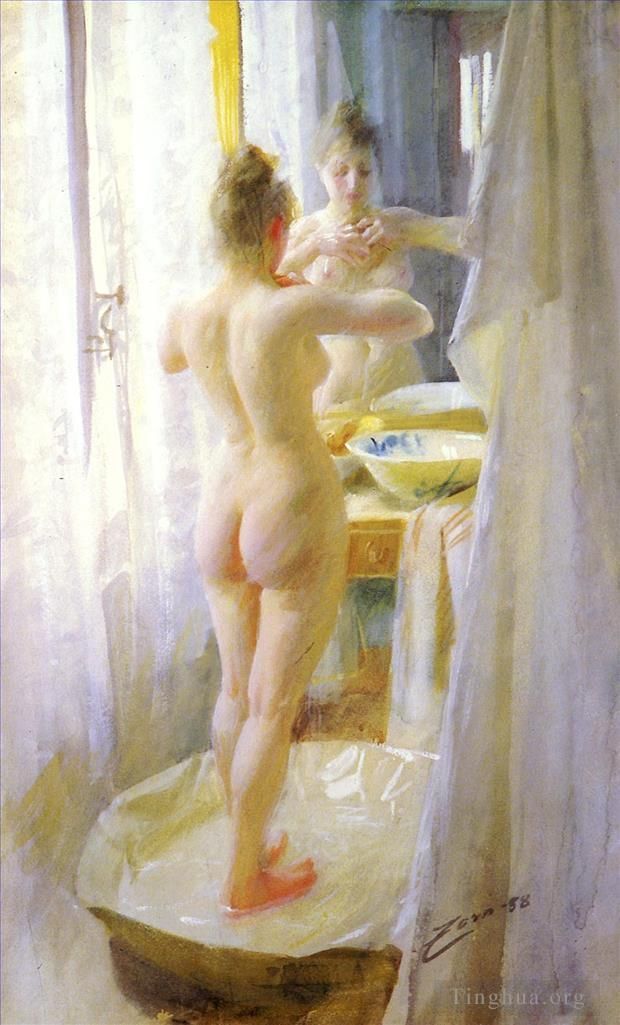 Anders Leonard Zorn Peinture à l'huile - Le Tub